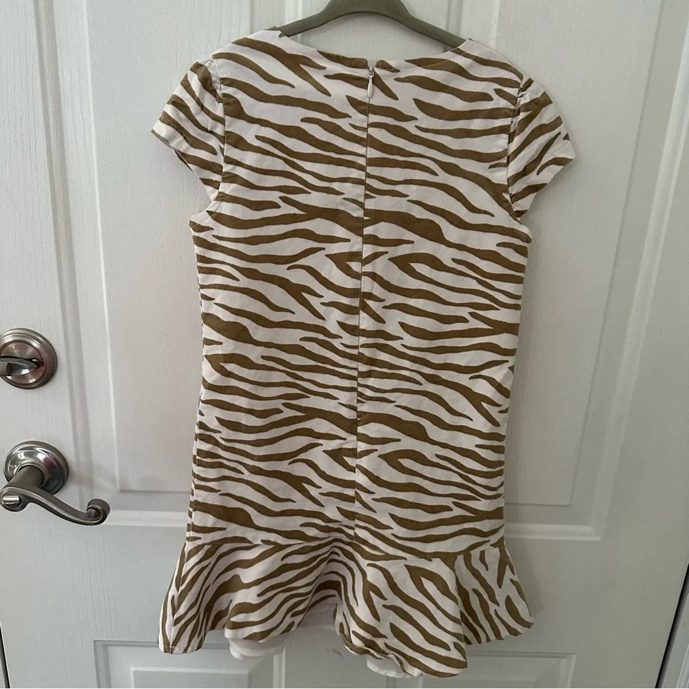 Gymboree Girls Tiger Print Velvet Short Sleeve Dress Sizes 7/8